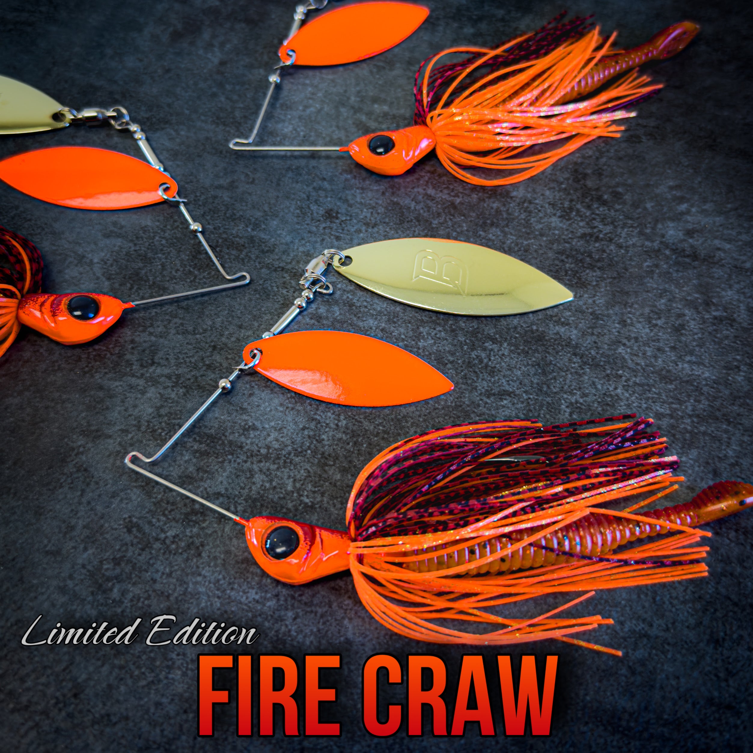 Exclusive Fire Craw Spinnerbait - DBL Willow — Made to order please allow 1  week to ship