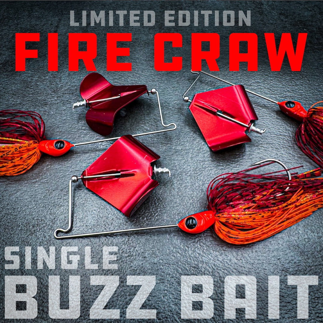 Limited Fire Craw Buzz Bait RED Blade - 3/8oz