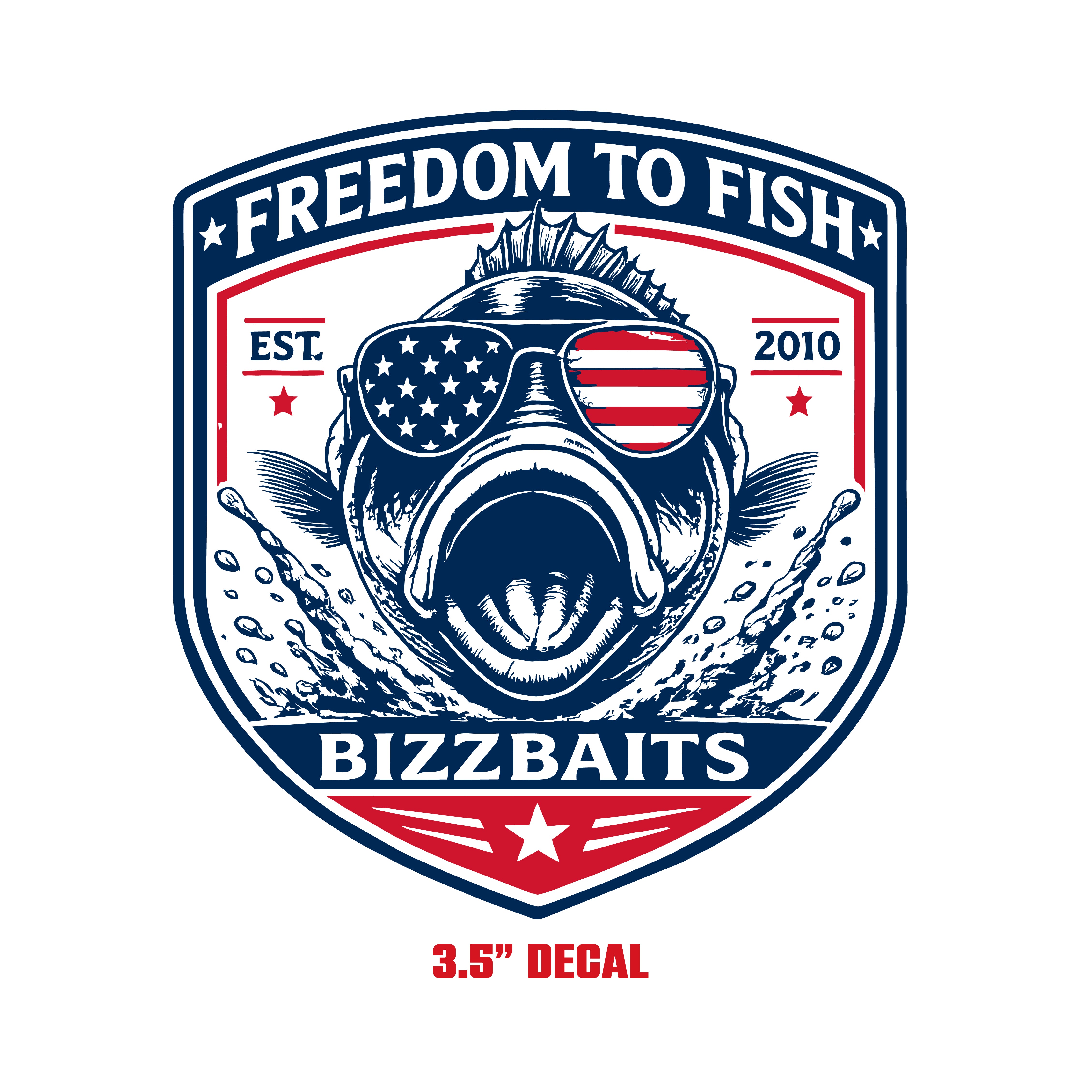 Limited Edition "FREEDOM TO FISH" Shield Decal